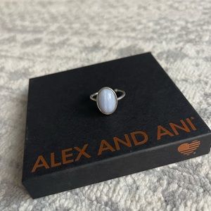 Alex and Ani Blue Lace Agate Ring